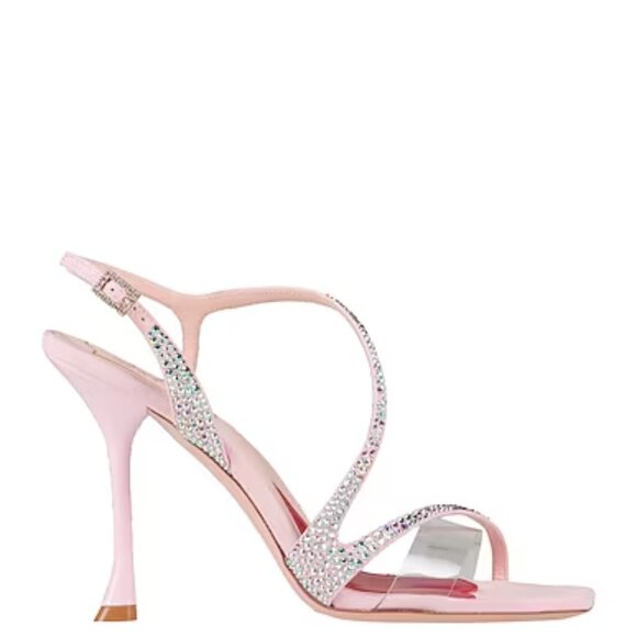 NEW ROGER VIVIER Made In Italy Leather Bling Heel Sandals PINK 5562tn - Picture 4 of 6